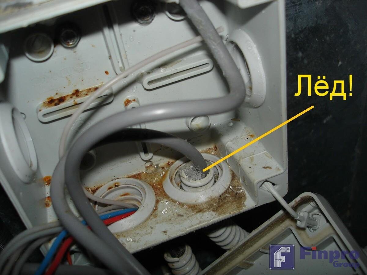 Лед в распределительной коробке - ошибки электромонтажа